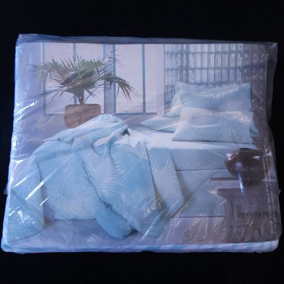 Vintage Burlington No-Iron Percale Floral 1 Twin Flat Sheet Tropical Green USA - Picture 2 of 5